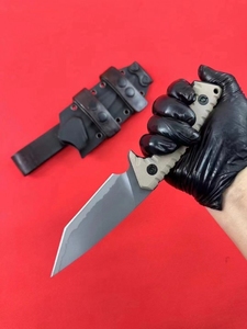 มีด战术 ML M27 DIY ปรับแต่งได้ คุณภาพสูง ใบมีดเหล็กกล้าไร้สนิม ความหนา 6.0 มม. ด้ามจับ G10 พร้อมปลอกมีด - Product Image 3