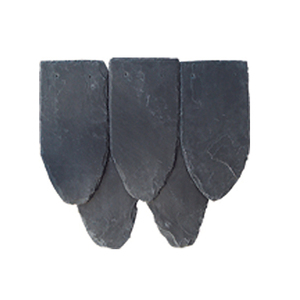 Tuile de toit en <span class=keywords><strong>ardoise</strong></span> naturelle noire de forme ronde, matériau en <span class=keywords><strong>ardoise</strong></span> rouillée, bord fendu, finition de surface flammée, résistant aux acides, extérieur de villa - Product Image 3