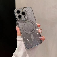 Pour iPhone 16 Pro Gradient Glitter Electroplated Magnetic Phone Case Bling Custom Mobile Phone Covers 15 Pro Max Cases