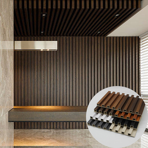 Đen MDF trang trí nội thất phòng ngủ kết cấu phân vùng trong Nhà Trần Gỗ nhựa composite chiếu sáng 3D <span class=keywords><strong>PVC</strong></span> WPC tấm Tường - Product Image 1