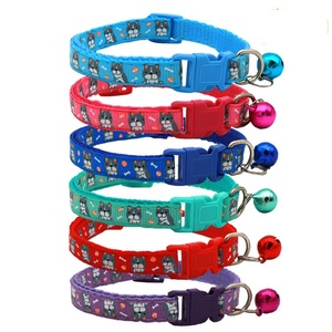 <span class=keywords><strong>Chiot</strong></span> mignon Imprimer Réglable Nylon Courroie Collier Pour <span class=keywords><strong>Chiot</strong></span> Collier Pour Chats Collier Pour Chats Collier Avec Cloche Colar - Product Image 1