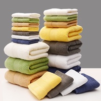 Wholesale 100% Cotton Long Staple Towel Set Color Dobby Towel High Absorption 500-700gsm Luxury Hotel Bath Towel Set