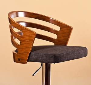 Modern Solid Wood <b>Back</b> Adjustable Swivel <b>Bar</b> <b>Stool</b> with Metal Base Lightweight Design for Home <b>Bar</b> & Dining - Product Image 3