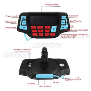 Système audio Bluetooth pour moto, radio FM, lecteur de musique MP3 avec 2 haut-parleurs amplifiés pour scooter, VTT, quad - Product Image 3