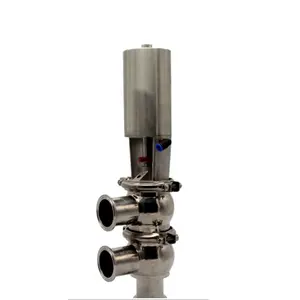 Pneumatic Divert Seat Valve Top Quality Food Grade Pneumatic Divert Seat Valve 3 Way Valve With Remote Control Head