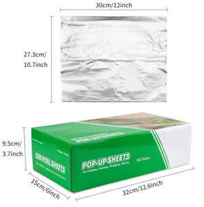 Feuilles de papier d'aluminium gaufré pré-découpées en rouleau, 200 unités, pour usage domestique et traiteur - Product Image 2
