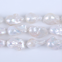 Perles d'eau douce naturelles baroques blanches semi-finies en vrac de 14-18 mm, cordons de grande taille pour la fabrication de bijoux
