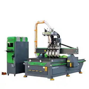 Four Heads Pneumatic Woodworking 2d 3d wood carving cutting drilling CNC Router 2030 with 2000*3000mm Vacuum Table