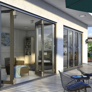 Porta Pieghevole in Vetro Decennial, in Lega di Alluminio, per Esterni, Personalizzabile in Fabbrica, per Patio e Ville, Insonorizzata e Resistente agli Uragani - Product Image 6