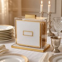 Tasse de lavage Judaica avec poignées dorées-Coupe de Kiddouche Lucite transparente pour le Shabbat juif, la Pâque et la décor