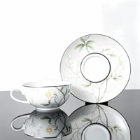Ensemble tasse et soucoupe à café en céramique classique de Jingdezhen, design Aube de printemps, tasse et soucoupe à expresso en porcelaine, nouveau style chinois, écologique