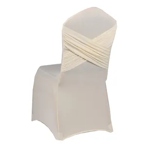 Hot Sale Factory Direct Fancy Spandex Cross Back Dining Stretch Universal Chair Covers For Wedding Party Banquet Decoration