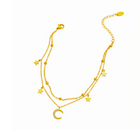 Chevillère Bowei 2025 Nouvelle Collection Étoile Lune Pendentif Gland Zircon Incrusté Rétroéclatant Style Niche