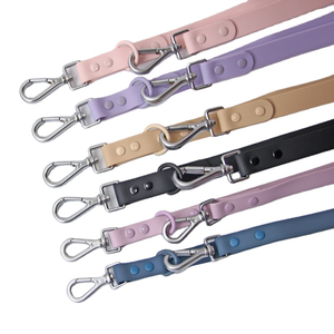 Conjunto de Collar y correa para perro, impermeable, con logotipo personalizado de PVC, estampado de nailon, Collar para perro resistente al agua con anillo de doble hebilla D - Product Image 3