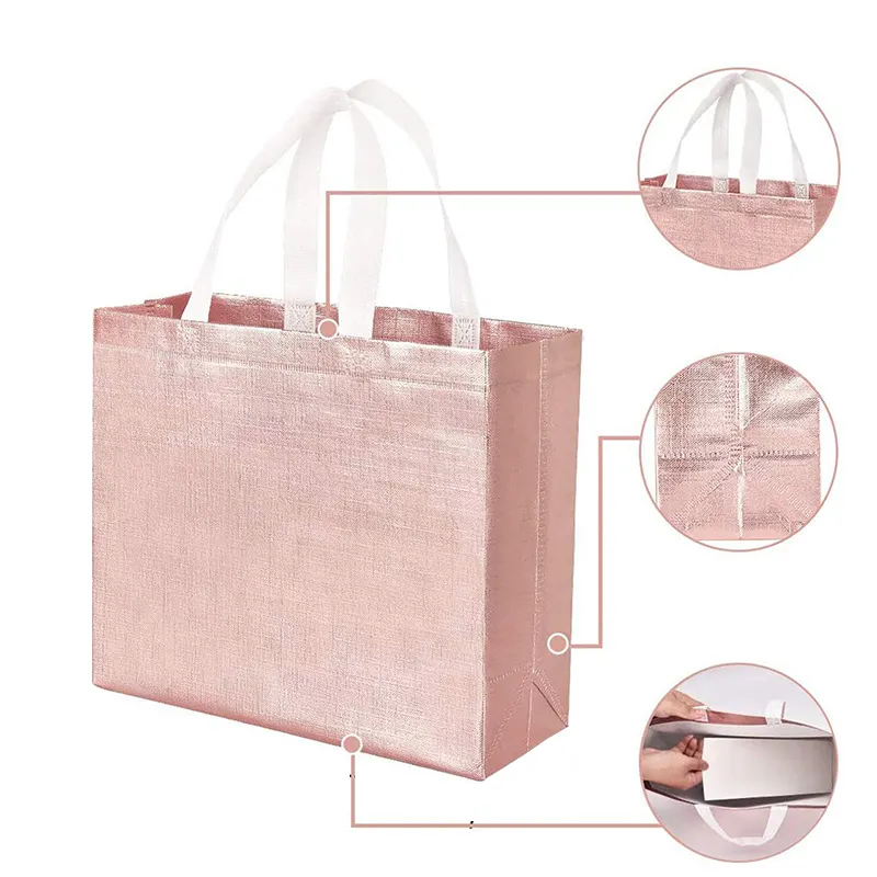 custom logo printed Eco friendly nonwoven pp laminated cloth cosmetic, gift packaging handbag carry tote shopping bags/