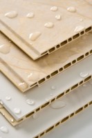 Panel de techo WPC a prueba de agua para decoración interior, instalación de enclavamiento, tablero de pared estriado, revestimiento compuesto de PVC, revestimiento de PVC
