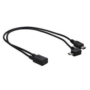 Cable Divisor Mini USB Hembra a Mini 5p Macho y Micro 5p Macho para Carga, Navegación de Coche y Cámara de Salpicadero - Product Image 3