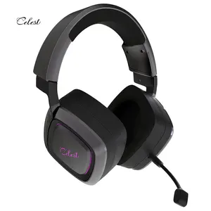 RGB ışık kablolu gürültü iptal mikrofon oyun kulaklıkları 7.1 Hd ses Usb Livestream Vogue PC için kulak kablolu kulaklıklar üzerinde