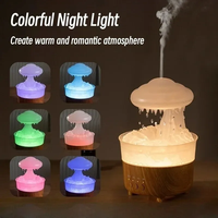 Nuage de pluie Humidificateur de champignon Diffuseur 7 couleurs Led Lumières Timing Diffuseur d'huiles essentielles Gouttes de pluie Humidificateur d'air Cadeau maison
