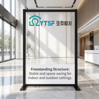 YTSF-J1 Mampara de Seguridad Modular Transparente de Acrílico para Piso, 4mm de Grosor, Desmontable, Estilo Art Deco para Deportes