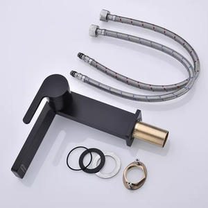 SANIPRO-grifos de latón para lavabo de baño, mezcladores de agua fría y caliente de estilo europeo, diseño creativo y moderno, color negro mate - Product Image 3