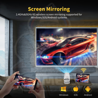 Proyector JUNUO HCS35MAX LED 1080P 450ANSI con Control Remoto, Android 11, WiFi 6, Compatible con 4K, Altavoces Integrados, Sistema de Entretenimiento, Portátil, para Juegos