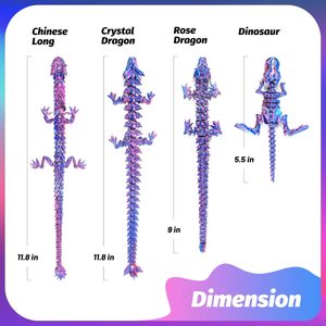 Jinccai - Juego de 9 Juguetes de Animales de Plástico Impresos en 3D (Dragón, Serpiente, Dinosaurio, etc.) Decoración y Regalos para el Hogar/Oficina para Embarazadas, para Mayores de 4 Años - Product Image 3