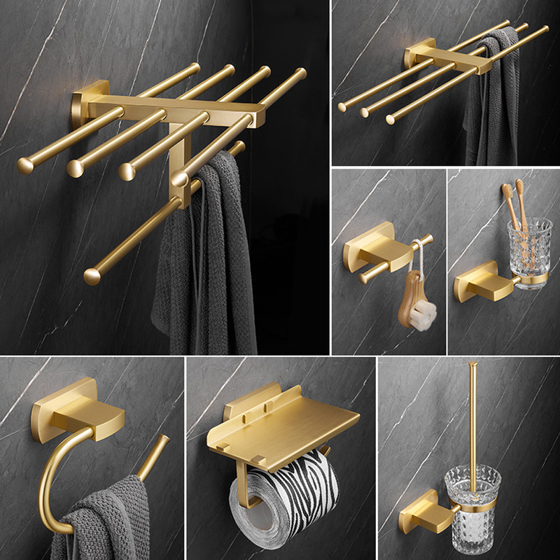 All Brass Brushed Gold Bathroom Towel