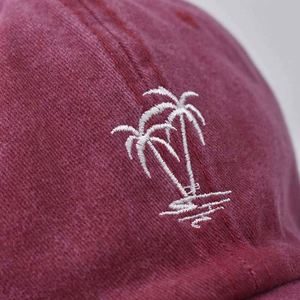New Custom Coconut Tree Cotton Embroidered Baseball Cap Classic Summer <b>Hat</b> Washed Cotton Sports <b>Hat</b> - Product Image 4