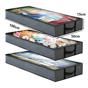 Under <b>Bed</b> Storage <b>Bag</b> Rectangle Foldable Quilt Clothes Organizer Dustproof Bedroom Multipurpose - Product Image 2