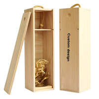 Boîte à vin en bois poli pour bouteille unique avec poignée en corde, écologique et légère, idéale pour offrir en cadeau de Noël