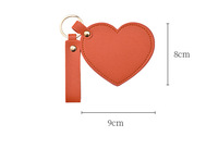 Cadeau de la Saint-Valentin, miroir porte-clés en forme de cœur, cuir PU, verre HD, miroirs de poche personnalisés pour femmes et filles