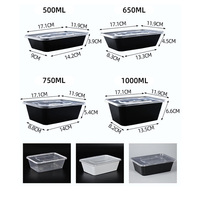 Récipient de fast-food en PP pour micro-ondes Boîte à lunch jetable personnalisée à emporter Boîte à lunch Bento avec couvercles