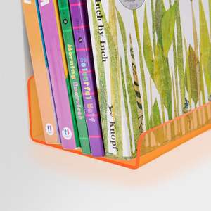 Étagère murale orange flottante en acrylique pour enfants, organisateur de livres - Product Image 3