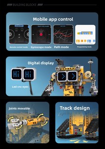 <span class=keywords><strong>Robot</strong></span> programmable 5-en-1 à affichage numérique, télécommandé, en plastique, alimenté par piles, blocs de construction éducatifs, jouet conforme à la norme EN71 - Product Image 6