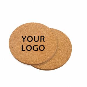 Posavasos de madera natural al por mayor con grabado láser, posavasos de nogal y bambú, logotipo personalizado, redondos, en blanco, para regalo. - Product Image 3