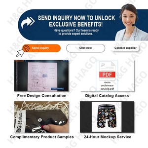 Hago OEM biểu tượng tùy chỉnh mở rộng Dây thắt lưng Chất lượng cao thoáng khí mềm rắn bông Mens Boxers tóm tắt với U Pouch - Product Image 6