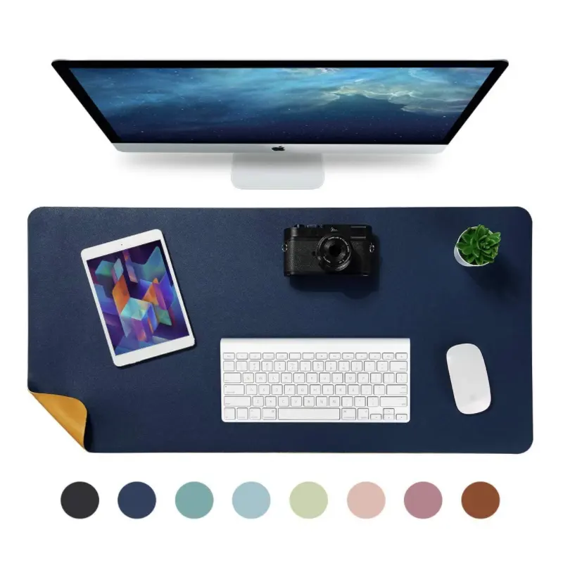 Office Large Computer Desk Mat PU Leather Desk Pad Protector Mouse Mat