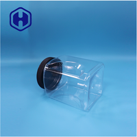 Pot à bonbons en PET transparent carré de 2250 ml avec couvercle à vis anti-fuite sans BPA de qualité alimentaire pour les collations, les biscuits