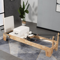 Ensemble d'équipement de studio Pilates 3-en-1 en chêne, réglable et portable, Reformer, Chaise Cadillac et Barrel Combo pour le remodelage corporel et le fitness