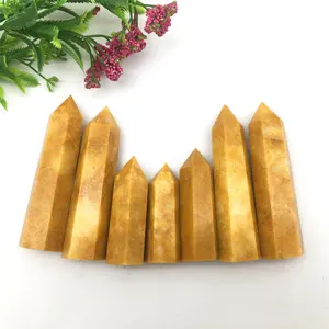 Wholesale natural crystal wand topaz jade point tower for healing and decoration