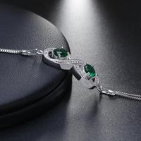 Mode féminine Bracelet pierre vert émeraude de haute qualité Bracelet connecté chaîne à la main