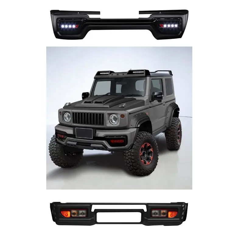 Kit d'accessoires de carrosserie pour pare-chocs de voiture tout-terrain 2 pièces, Suzuki Jimny To Mini G63 ald Style pour Jimny JB74/64 2019- 2023