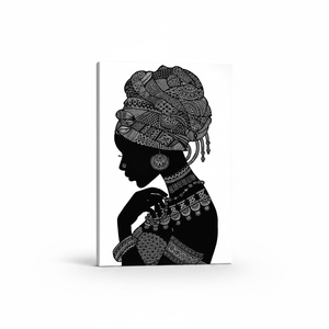 Afrocentric Elegance: Printed African Woman Silhouette Canvas Art,<b>WRAPPED</b> CANVAS - Product Image 2