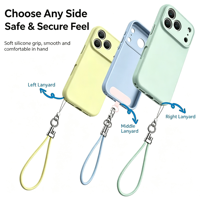 Coque de téléphone portable pour iPhone 18 Pro Max 2026, nouvelle coque en silicone liquide véritable, trou pour cordon multi-positions, protection antichoc