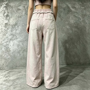 High Quality Vintage Sun Fade Wide Leg <b>Flare</b> <b>Sweatpants</b> Retro Print Distressed Streetwear Style Joggers - Product Image 2