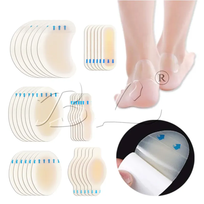 Üretim kaynağı hidrokolloid blister alçı yüksek kaliteli ayak topuk bandı yardım yumuşak ve nefes hidrokolloid jel bandaj