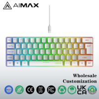 Nouveau clavier de jeu mécanique à membrane mini 61 touches DIY, film amovible, rétroéclairage LED RGB, filaire USB Type-C pour joueurs PC/Mac