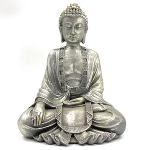 도매 사용자 정의 손으로 그린 polyresin 유리 섬유 부처님 입상, 홈 장식 앉아 수지 부처님 공예