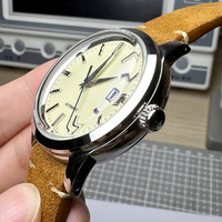 Montre de plongée 100m avec logo personnalisé, verre saphir double bombé, date, bracelet en cuir, mouvement automatique NH35 GS, pour homme, 180
